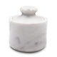 URBAN SOMBRERO White Marble Salt Cellar with Lid - Rustic Kitchen Spice Jar, Small Non-Stick Container, Elegant Marbled Finish