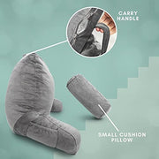 Trickonometry Large Reading Pillow with Arms, Prop Up Chair Cushion (Navy)