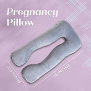 Trickonometry U-Shaped Pregnancy Pillow, Velvet Cover, Cotton Inner Cover (Grey)﻿