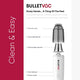 BulletVac Portable Car Vacuum - Handheld Cordless Cleaner - 8000PA Powerful Suction - Deep Cleaning Device - Type-C USB Charging