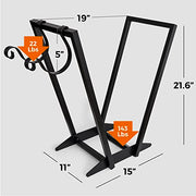 Timbre Timber Firewood Holder Black Iron V-Shaped Freestanding Firewood Holder with Removable Kindling Storage Brackets