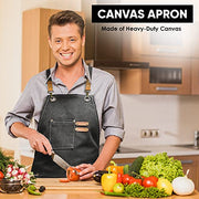 Tipsee Chef Canvas Work Apron - 3-Pocket Canvas Utility Apron