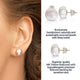 BELLA LEORA White Button AAA Freshwater Real Pearl 14k Yellow Gold Stud Earrings 10.0mm-11.0mm