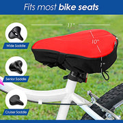 Blue Onion Gel Bike Seat Cover with Safety Reflector - Comfortable Cushion for Exercise Bikes