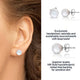 BELLA LEORA Round White AAA Freshwater Real Pearl Earrings -14k White Gold Stud Earrings