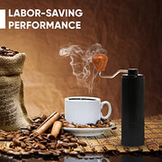 Iron Lion Manual Coffee Grinder with Adjustable Conical Burr for Fresh Whole Beans, Stainless Steel, Smooth Hand Crank Grinding