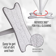 eXo Mop Microfiber Mop for Floor Cleaning with Self Wringing Wet Drop Mopping Head, Washable Reusable Pad